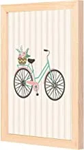 LOWHA cute bike Wall Art with Pan Wood framed Ready to hang for home, bed room, office living room Home decor hand made wooden color 23 x 33cm By LOWHA