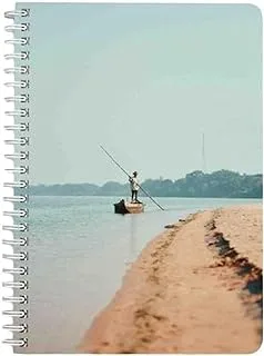 Lowha Fisherman on Boat 60 ورقة لولبية للمدرسة والأعمال ، مقاس A5