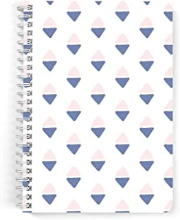 Lowha Pink Blue Drow Shapes 60 Sheets Spiral Notebook for School or Business, A5 Size