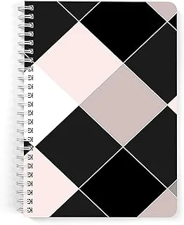 Lowha Carohat White Black 60 Sheets Spiral Notebook for School and Business, A5 Size