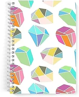 Lowha Multi Colors Dimons 60 Sheets Spiral Notebook for School or Business, A5 Size