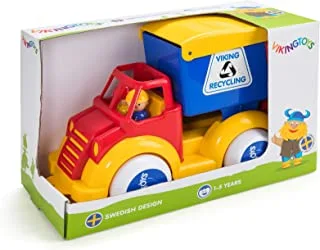 Viking Toys Super Jumbo Garbage Truck 3-Piece Set for Kids, Multicolor