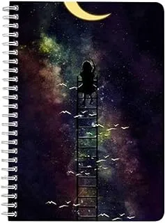 Lowha Girl Starry Sky 60 Sheets Spiral Notebook for School and Business, A5 Size