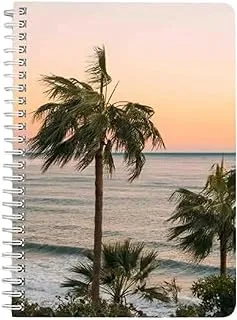 Lowha Palm Trees Near Body of Water 60 Sheets Spiral Notebook for School or Business, A5 Size