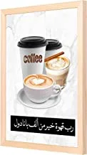 Lowha Coffee Better Than 1000 Panadol Wall Art with Pan Wood Framed, 33 cm Length x 43 cm Width, Wooden
