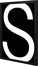 لوها SSS لوحة فنية بإطار خشبي ، طول 43 سم × عرض 53 سم ، أسود