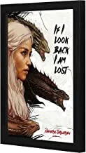 Lowha If I Look Back I Am Lost Wall Art with Pan Wood Framed, 43 cm Length x 53 cm Width, Black