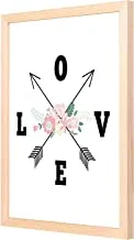 Lowha Love Rose Arrow Wall Art with Pan Wood Framed, 43 cm Length x 53 cm Width, Black