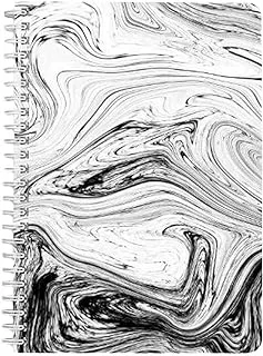 Lowha Marbile Black 2 60 Sheets Spiral Notebook for School or Business, A5 Size