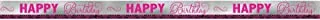 Black & Pink Happy Birthday Foil Banner 7.6m