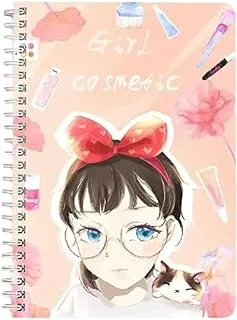 Lowha Girl Makeups 60 Sheets Spiral Notebook for School and Business, A5 Size