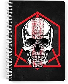 Lowha Red Skull 60 Sheets Spiral Notebook for School or Business, A5 Size
