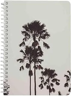 Lowha Long Palm Trees 60 Sheets Spiral Notebook for School or Business, A5 Size
