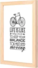 Lowha Life Is Like Riding A Bicycle Wall Art with Pan Wood Framed, 33 cm Length x 43 cm Width, Black