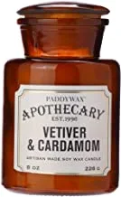 Paddywax Apothecary Vetiver and Cardamom Glass Candle 8 oz