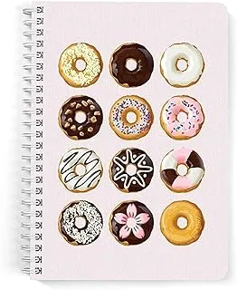 Lowha All Donut 60 Sheets Spiral Notebook for School and Business, A5 Size