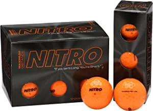 Nitro NMD12OBXC Maximum Distance Golf Ball (12-Pack), Orange, One Size