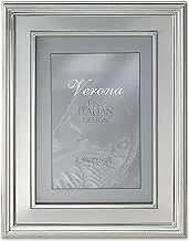 Lawrence Frames 840080 8x10 Silver Plated Metal Picture Frame - Brushed Silver Inner Panel