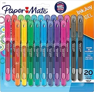 أقلام حبر جاف إنك جوي من بيبر ميت ، نقطة متوسطة (0.7 مم) مغطاة ، 20 قطعة ، ألوان متنوعة (2023018)