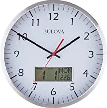 Bulova C4810 Manager Wall Clock, Silver