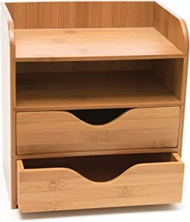 Lipper International 1804 Bamboo Wood 4-Tier Desk and Office Supply Organizer, 7 5/8