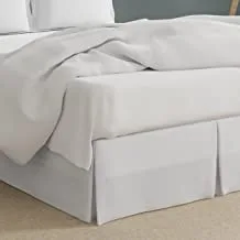 Bed Maker's لا ترفع مرتبتك أبدًا من الألياف الدقيقة الملتفة حول السرير ، نمط مصمم ، كلاسيكي بطول 14 بوصة ، توأم ، أبيض