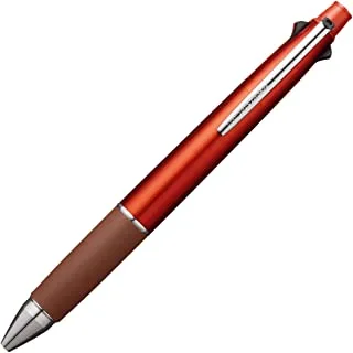 Uni Jetstream Multi Pen 4 and 1, 0.5mm Ballpoint Pen (Black, Red, Blue, Green) and 0.5mm Mechanical Pencil, Blood Orange (MSXE5100005.38)