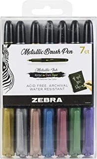 قلم زيبرا ميتال زيبرا فرشاة ST 7 / PKG ، 7 قطع (عبوة من 1) ، ألوان متنوعة