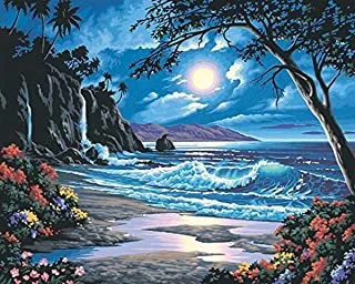 Dimensions 91185 Moonlit Paradise Paint by Numbers for Adults, 20'' W x 16'' L, None