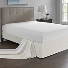 تنورة سرير ماديسون بارك بمقاس بسيط ملفوفة حول سرير قابل للتعديل عاجي مقاس واحد (MP11-5365)