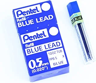 Pentel Refill Lead Blue (0.5mm) Medium 12 Pcs/Tube, 12 Tubes of Lead (PPB-5)