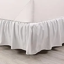 Martex 1C26548 Basic Dust Ruffle Solid Polyester Machine Washable Hotel Quality 15-inch Drop Queen Bed Skirt, Queen, White