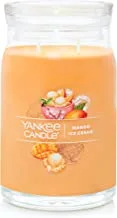 Yankee Candle Mango Ice Cream المعطر ، برطمان كبير 20 أونصة شمعة بفتيل ، أكثر من 60 ساعة من حرق الوقت