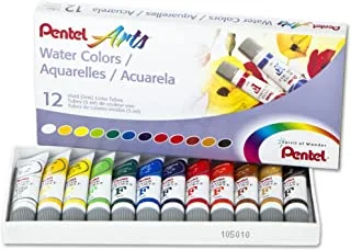 Pentel Arts Water Colors, Assorted, 5ml Tubes, 12 Color Set (WFRS-12)