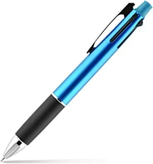 uni JETSTREAM 4 & 1 أحمر وأخضر وأزرق وأسود قلم حبر جاف 0.7 مم وقلم رصاص ميكانيكي 0.5 مم (أزرق فاتح)