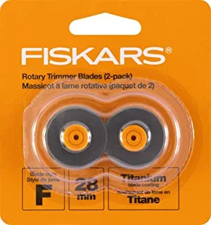 Fiskars 157390-1001 Titanium Rotary Replacement Blades, 28mm, 2 Pack