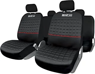 Sparco Universal Seat Cover Lazio Set, Spc1042Rs, Black/Red
