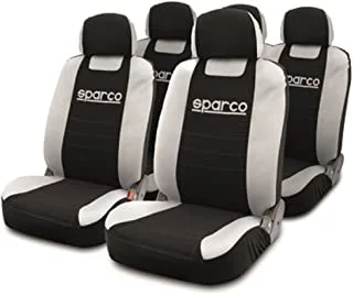 Sparco Set of Seat Covers, SPC1014, H33 x W40.4 D13.8 cm, Black/Grey