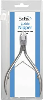 قراص ForPro Cobalt Cuticle Nipper من الفولاذ المقاوم للصدأ لتقليم البشرة والأظافر المعلقة ، ¼ الفك