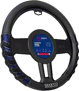 SPARCO S101 - Universal Car Steering Wheel Cover, Blue Color.