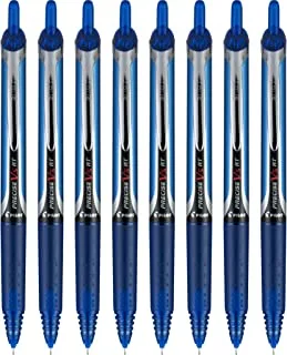 Pilot precise v5 rt refillable & retractable liquid ink rolling ball pens, extra fine point (0.5mm) blue, 8-pack (15328)