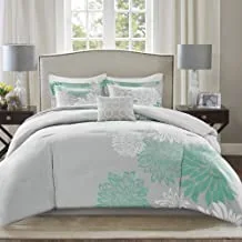 Comfort Spaces Enya Comforter Set-Modern Floral Design All Season Down Alternative Bedding, Matching Shams, Bedskirt, Decorative Pillows, King(104