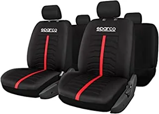 Sparco Universal Seat Cover Set, Black/Red, Spc3502Rd-D