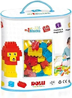 Dolu My First Blocks Construction Brick Bag 150 PCS - For Ages 2+ Years Old - Multicolored