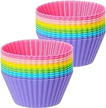 SKY TOUCH 24Pcs Silicone Cupcake Liners, Baking Cups Non Stick Cake Muffin Chocolate Cupcake Liner Baking Cup Mold, Multicolor, multiple colour