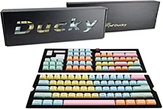 Ducky 108 Key Seamless Double Shot SA Keycaps Set for Keyboards, Cotton Candy