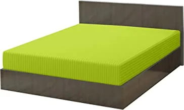 شرشف سرير Deyarco Soft Comfort Stripe Microfiber Lime ملائم - مفرد 90 × 190 سم