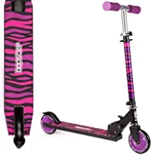 Bopster 2 Wheeled Folding Kick Scooter, Purple Zebra Stripes
