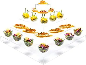 Clear tek clear acrylic buffet display stand - 5-tier pyramid - 1ct box - restaurantware
