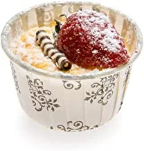 Panificio Premium 1-oz Baking Cups: Small-Pleated Ridge Cups Perfect for Muffins, Cupcakes or Mini Snacks - Vintage Floral Design - Disposable and Recyclable - 200-CT - Restaurantware